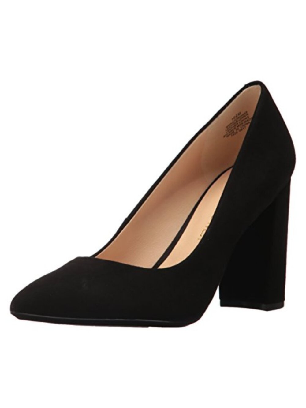 Nine West Astoria9x9 Block Heel Pump Suede Pointed Toe Slip-On Comfort